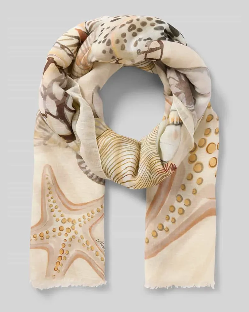 Marc Cain Schal aus Modal-Mix im Allover-Look Offwhite