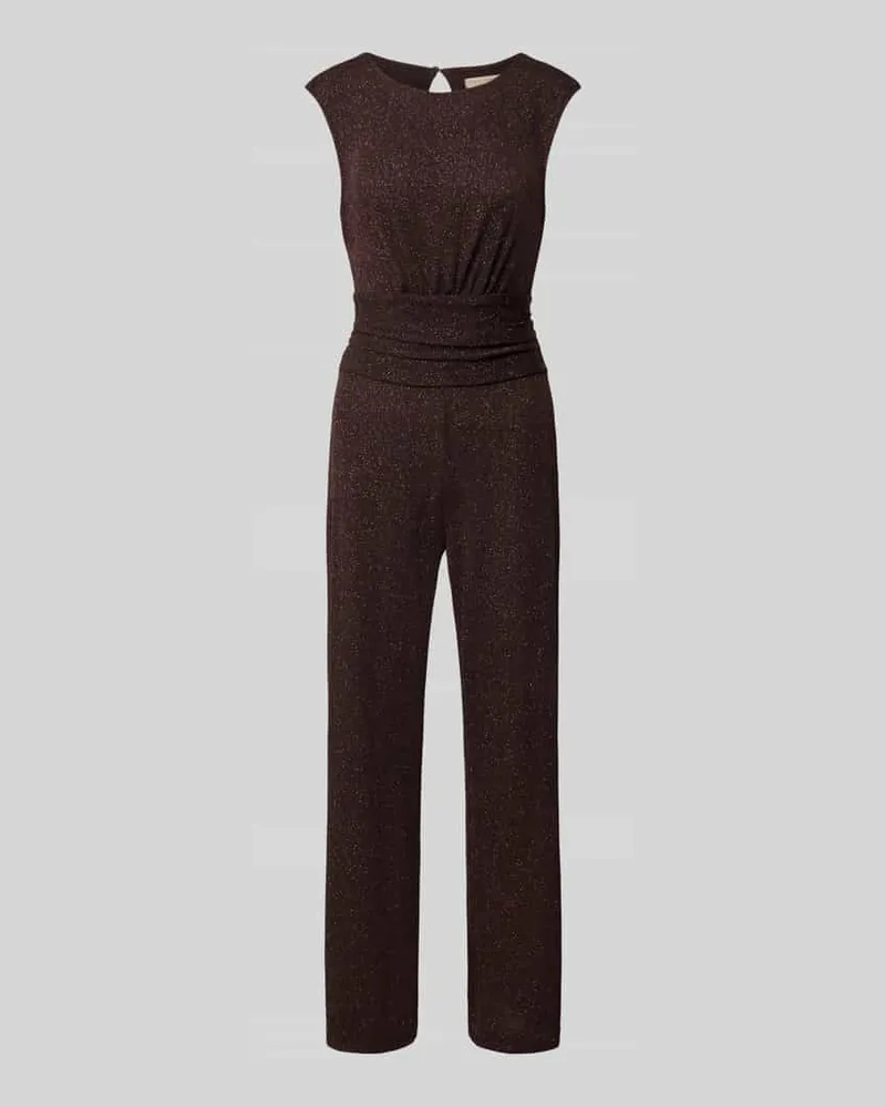 Rinascimento Jumpsuit mit Raffungen Dunkelbraun