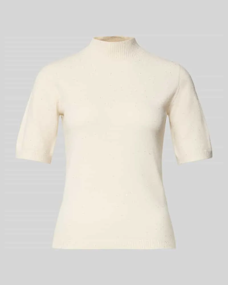 Liu Jo Strickshirt mit Stehkragen Offwhite