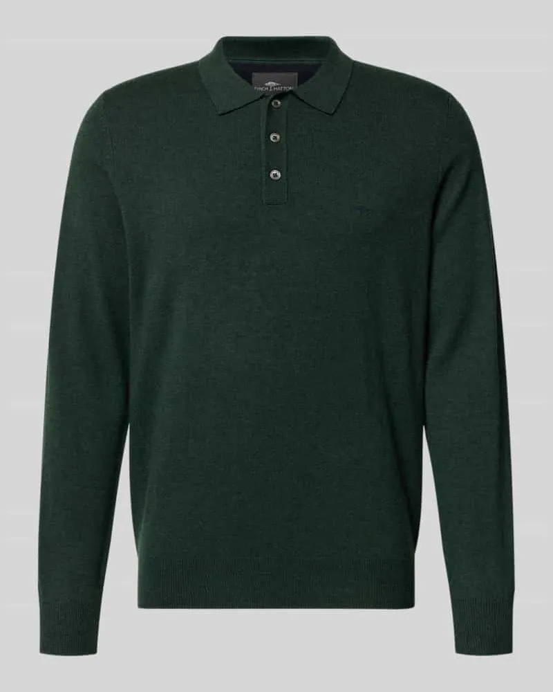 Fynch-Hatton Poloshirt aus Merino-Kaschmir-Mix mit Label-Stitching Bottle