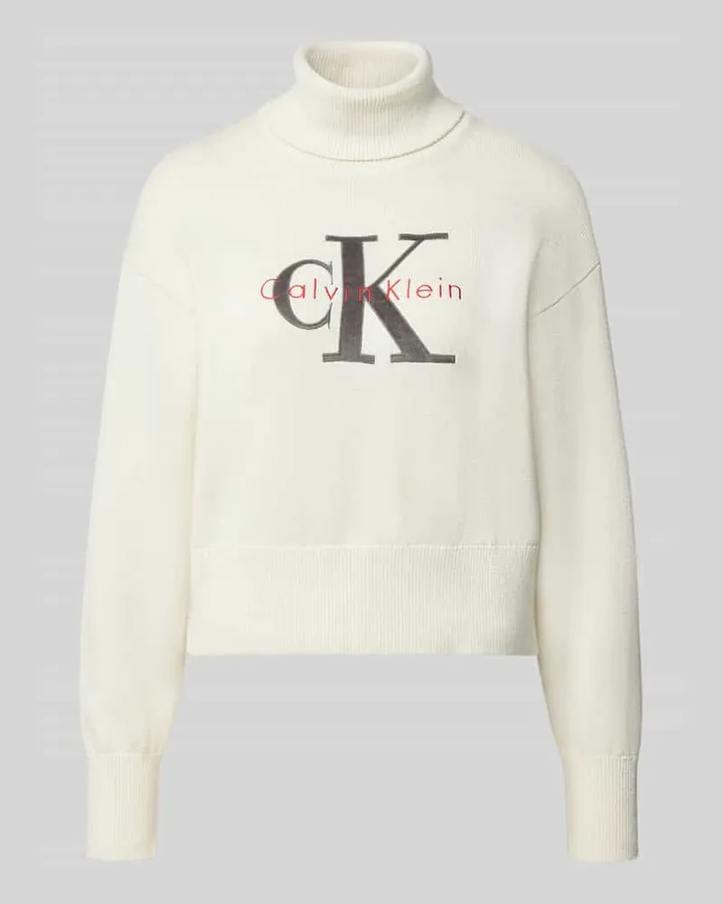 Calvin Klein Regular Fit Pullover aus reiner Baumwolle Weiss