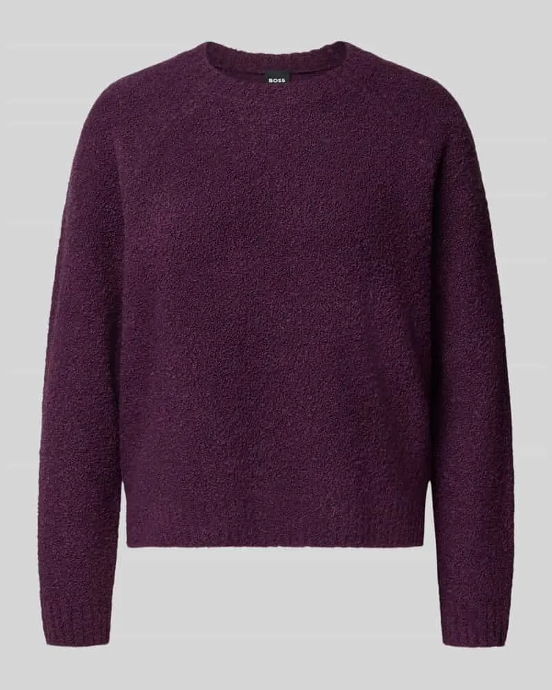 HUGO BOSS Relaxed Fit Pullover aus Schurwoll-Kaschmir-Mix Modell 'Febisana Lila
