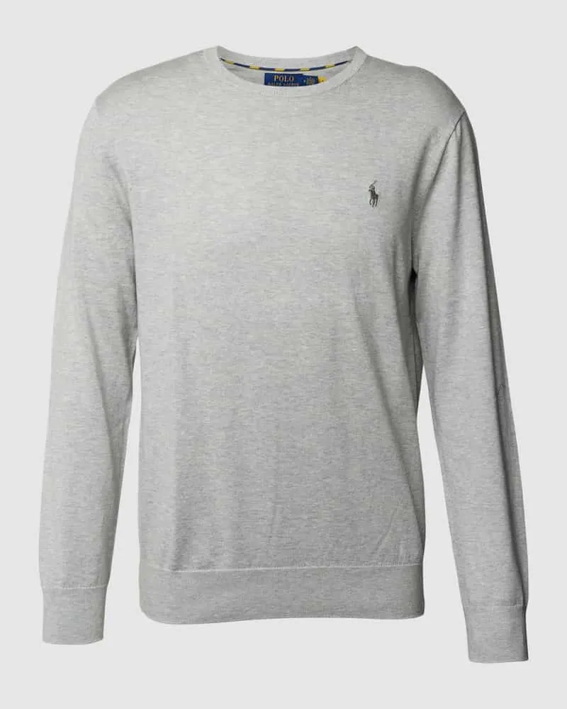 Ralph Lauren Longsleeve mit Logo-Stitching Hellgrau
