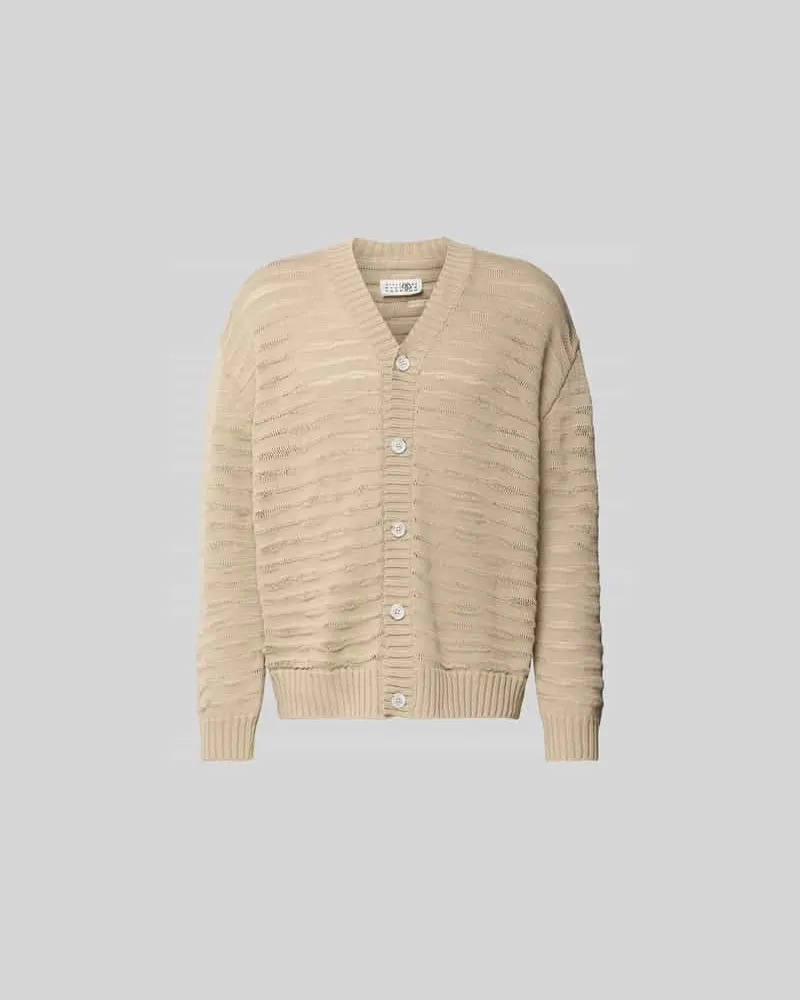 Maison Margiela Relaxed Fit Cardigan in Strick-Optik Beige