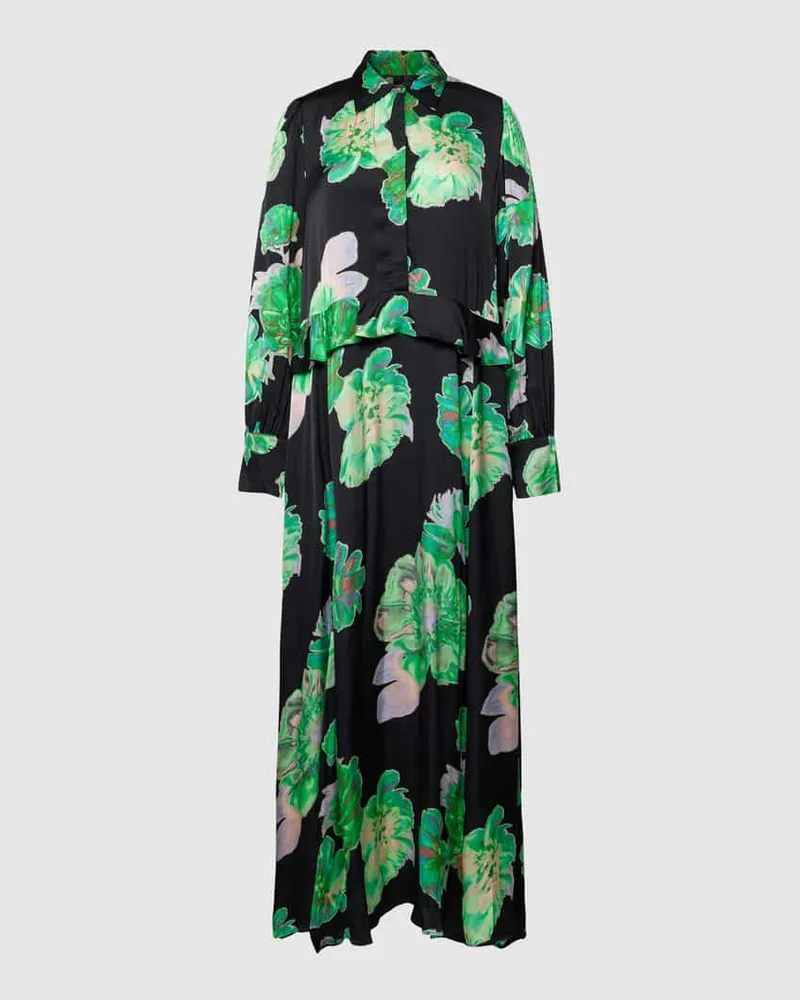 Marc Cain Maxikleid mit Allover-Muster Black
