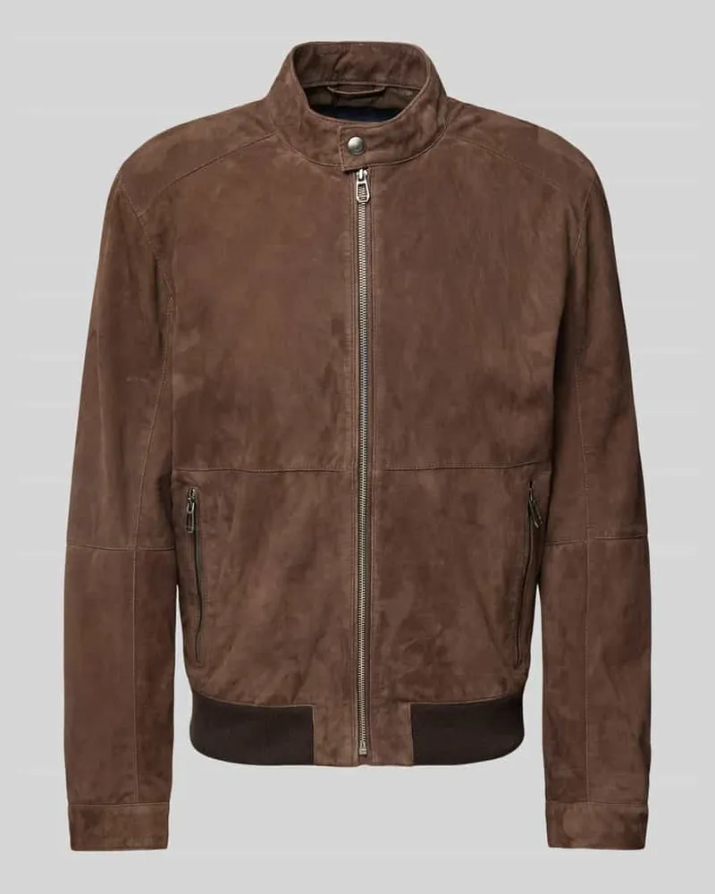 JOOP! Regular Fit Blouson mit Reißverschlusstaschen Modell 'ROB Dunkelbraun