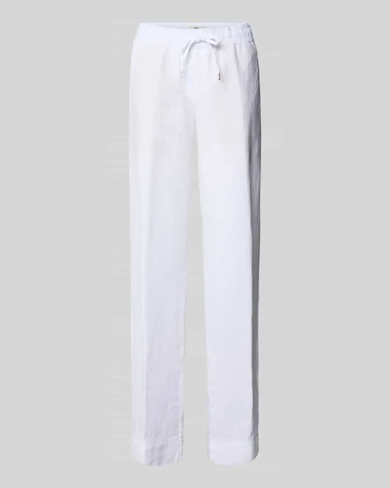 Brax Regular Fit Weite Hose aus reinem Leinen Modell 'FARINA Weiss