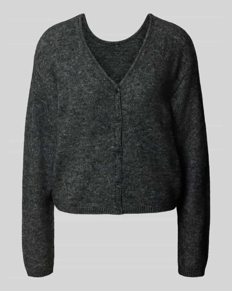 MOSS COPENHAGEN Strickjacke mit V-Ausschnitt Modell 'Milania Hope Anthrazit