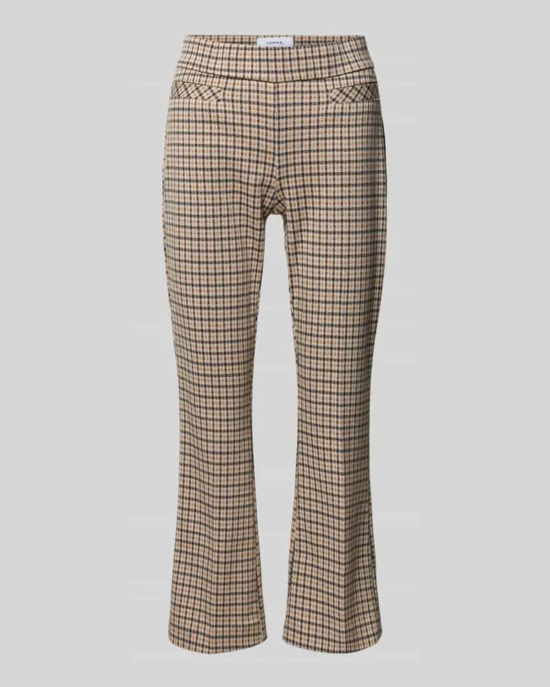 COMMA Flared Cut Hose mit Bügelfalten Beige