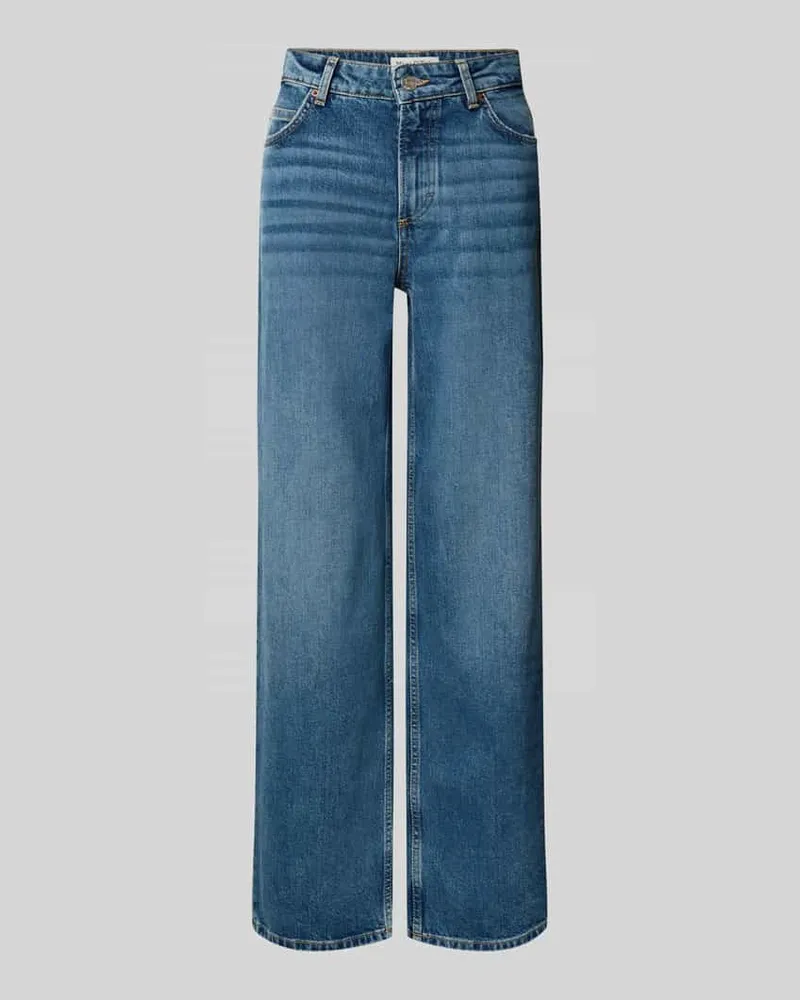 Marc O'Polo Wide Leg Jeans aus Baumwoll-Viskose-Mix Jeansblau