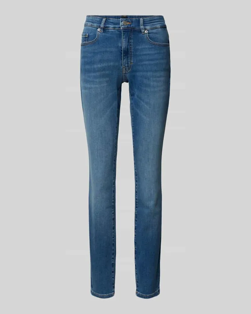 HUGO BOSS Slim Fit Jeans im 5-Pocket-Design Modell 'JACKIE MR 4.0 Blau