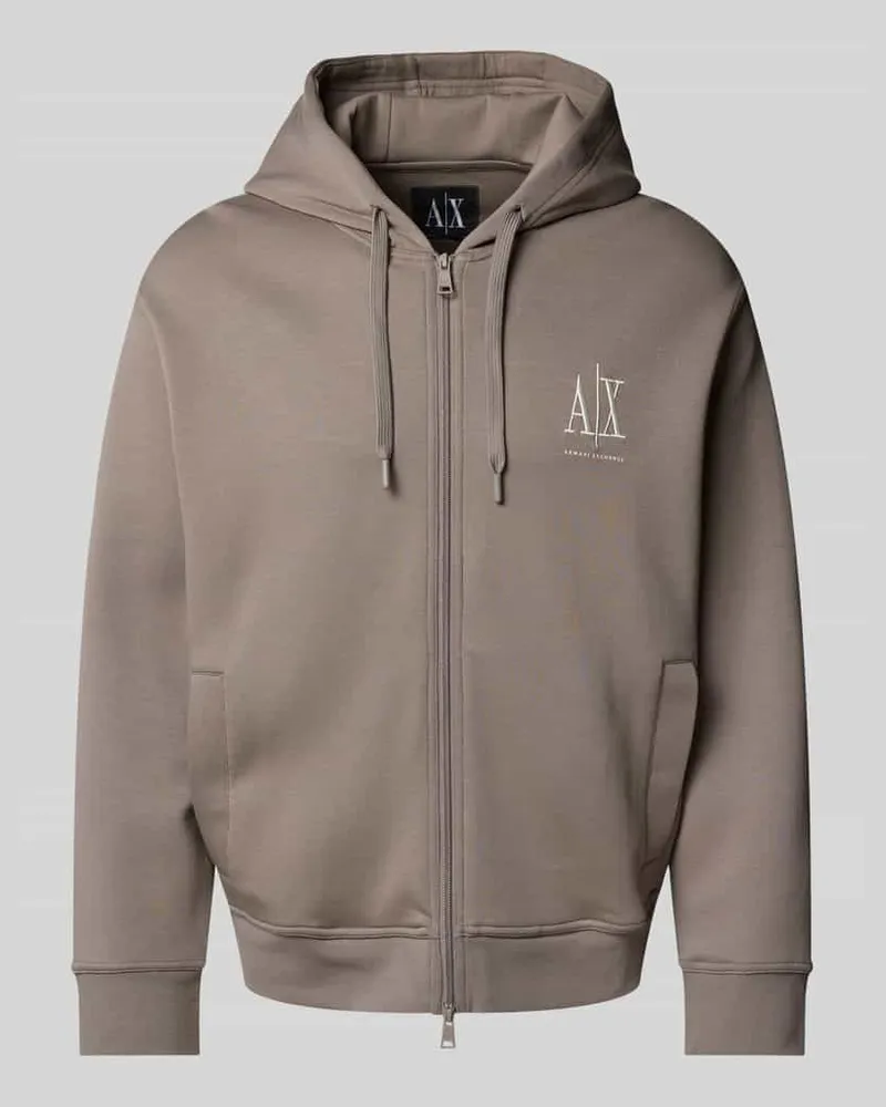 Armani Exchange Sweatjacke mit Kapuze Taupe