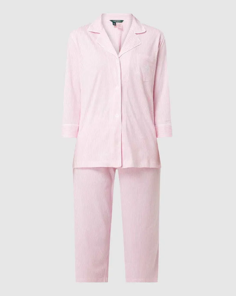 Ralph Lauren Pyjama mit Streifenmuster Rosa