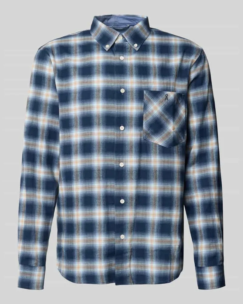 Armedangels Relaxed Fit Freizeithemd aus reiner Baumwolle Modell 'COTTON CHECK LONGSLEEVE Marine