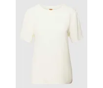 T-Shirt mit geripptem Rundhalsausschnitt Modell 'Ilyeana