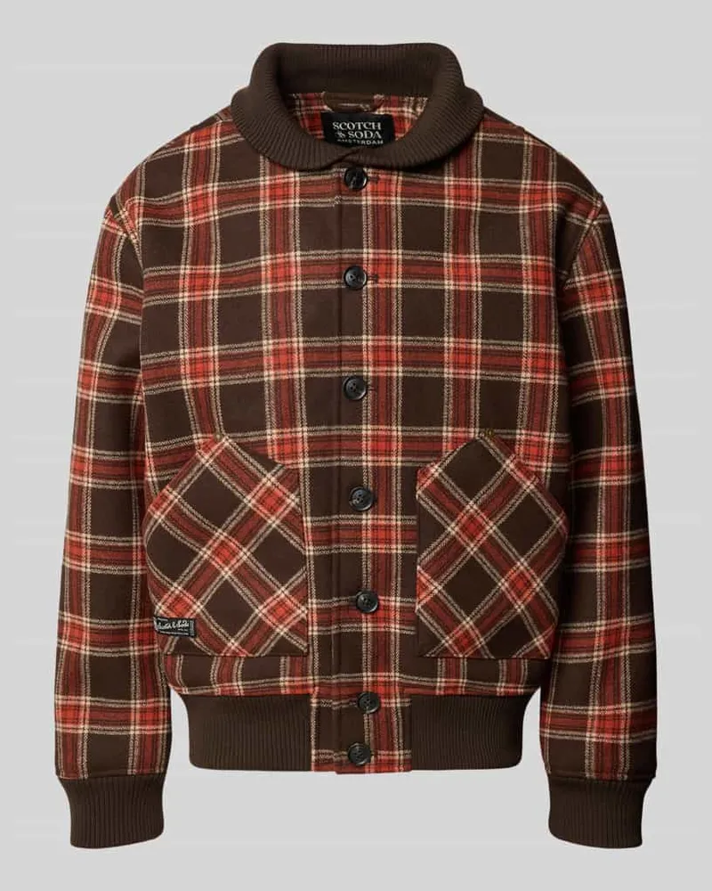 Scotch&Soda Regular Fit Jacke mit Umlegekragen Dunkelbraun