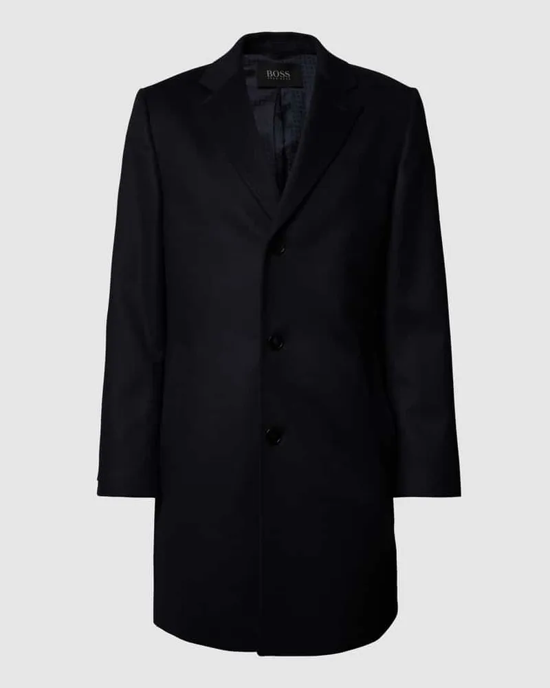 HUGO BOSS Regular Fit Wollmantel aus Schurwoll-Kaschmir-Mix Marine