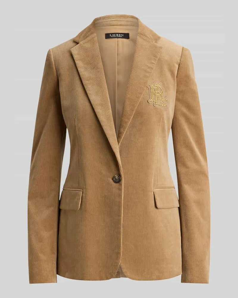 Ralph Lauren Regular Fit Kurzblazer mit Logo-Applikation Camel