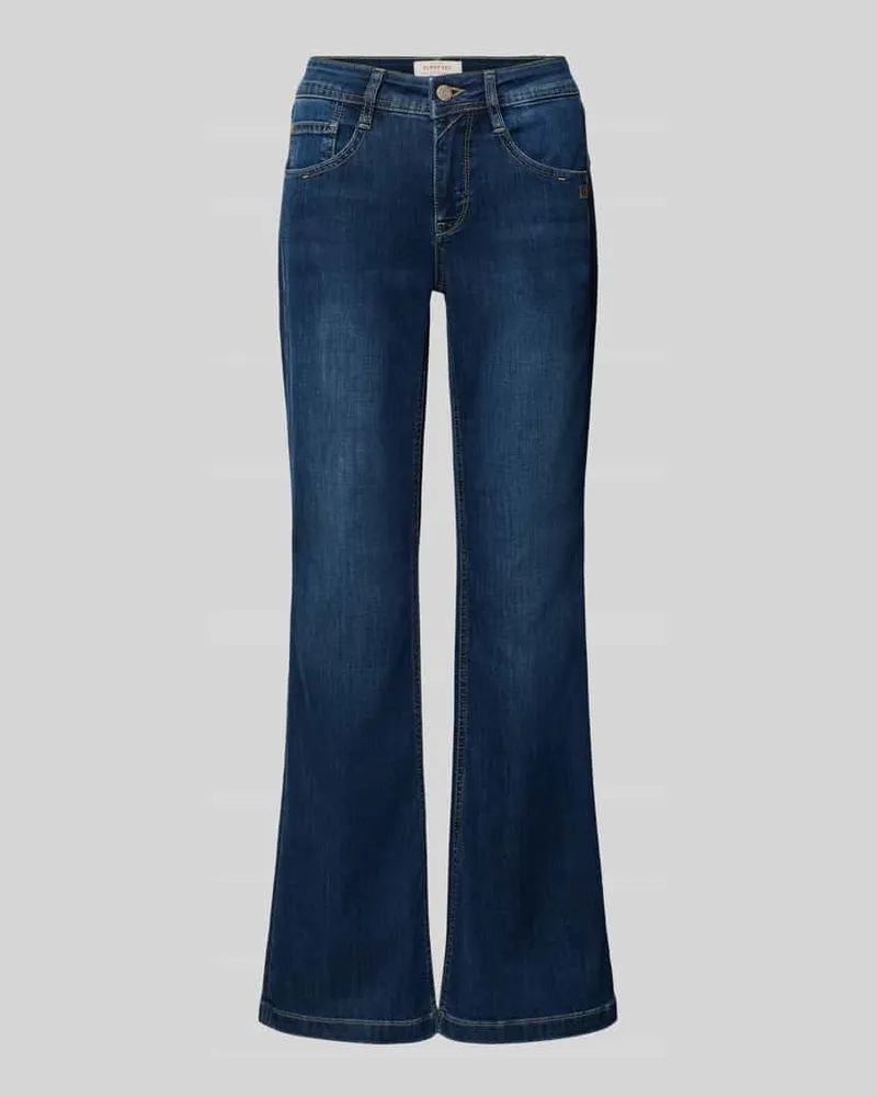 Gang Bootcut Jeans mit Used Look Blau