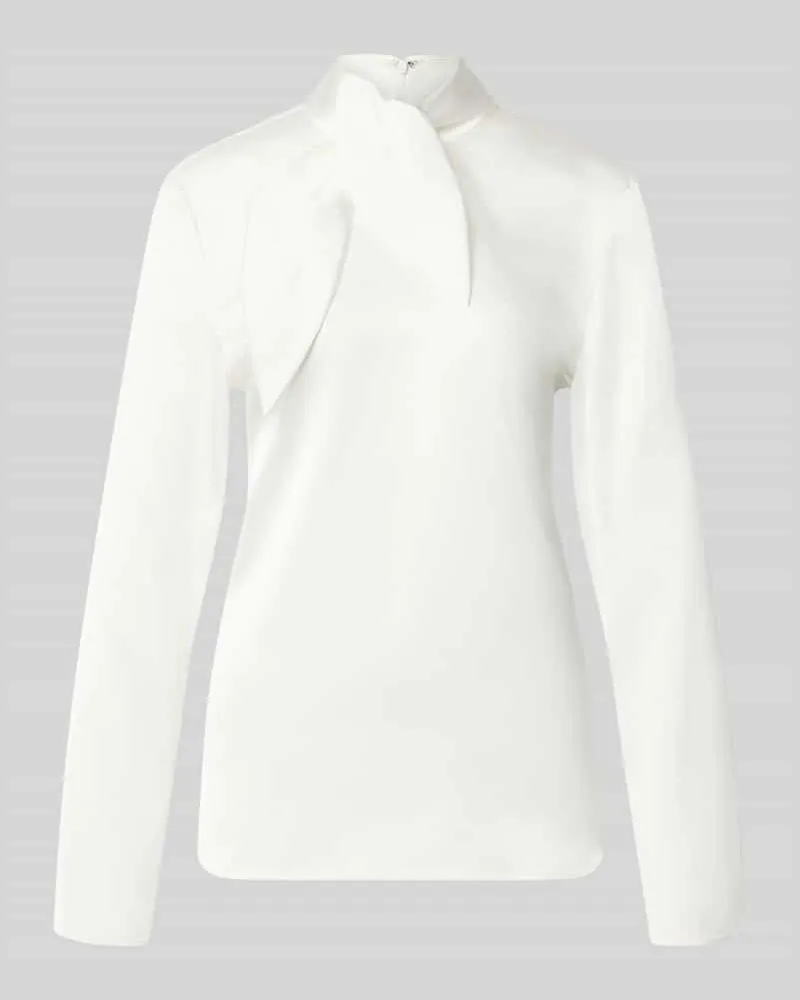 Emporio Armani Regular Fit Bluse aus Satin Offwhite