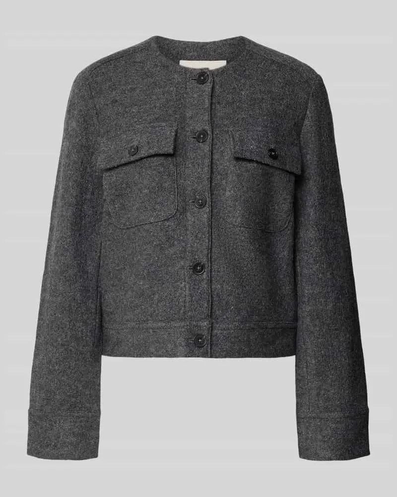 Marc O'Polo Taillierter Kurzblazer aus Viskose-Mix Dunkelgrau
