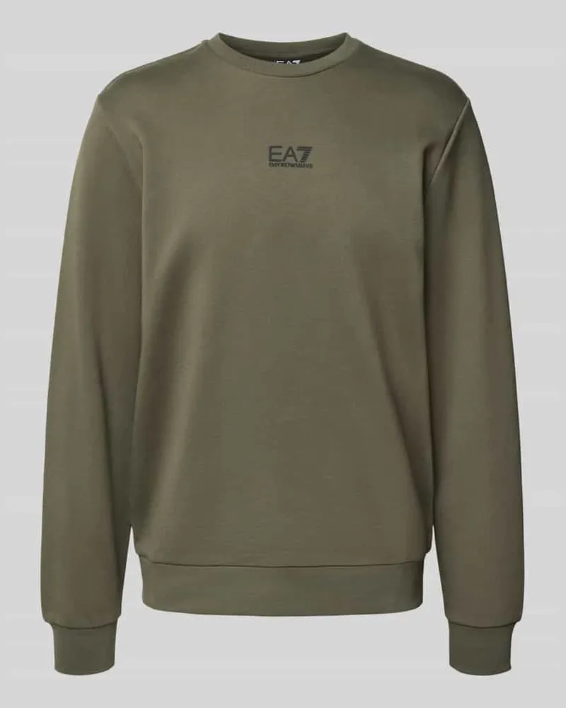 EA7 Sweatshirt mit Label-Detail Schlamm