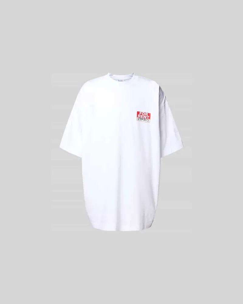 VETEMENTS Oversized T-Shirt aus reiner Baumwolle Weiss