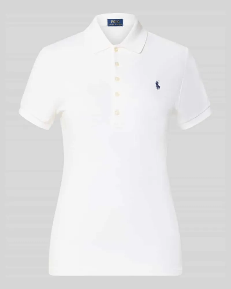 Ralph Lauren Slim Fit Poloshirt aus Baumwoll-Mix Weiss
