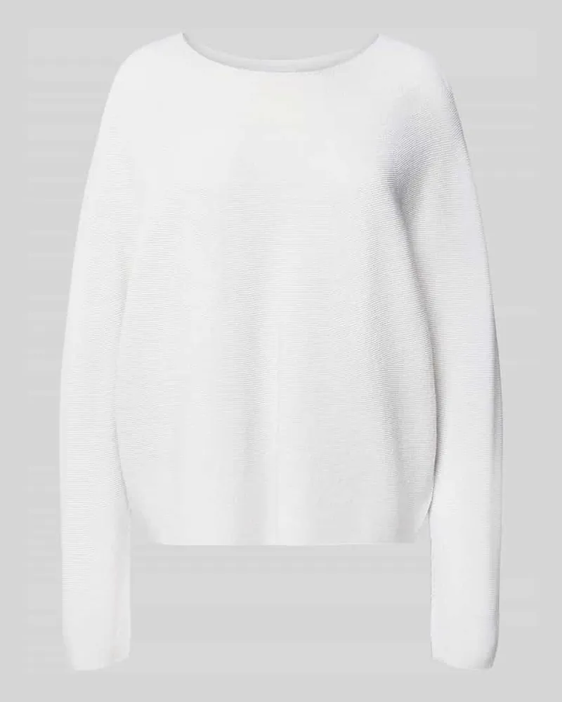 Rich&Royal Schimmernder Strickpullover aus Woll-Mix Silber