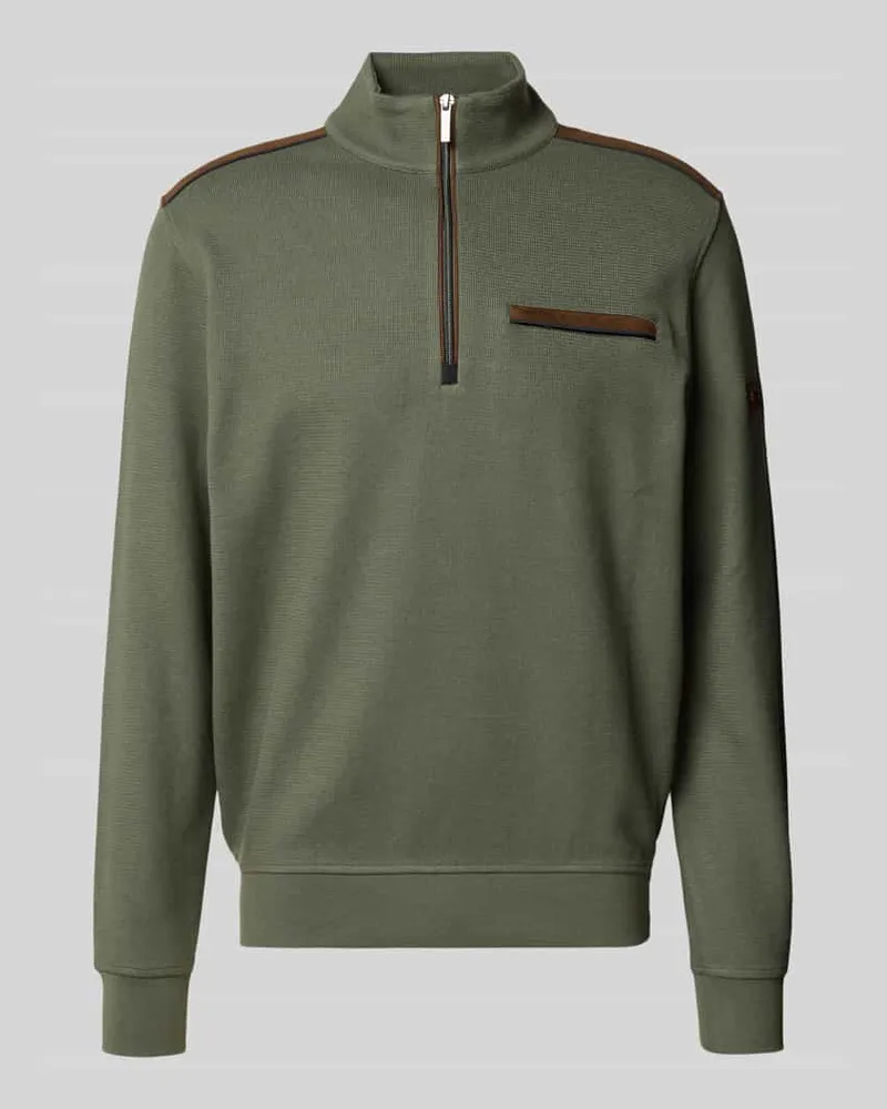 Bugatti Sweatshirt mit Label-Detail Khaki