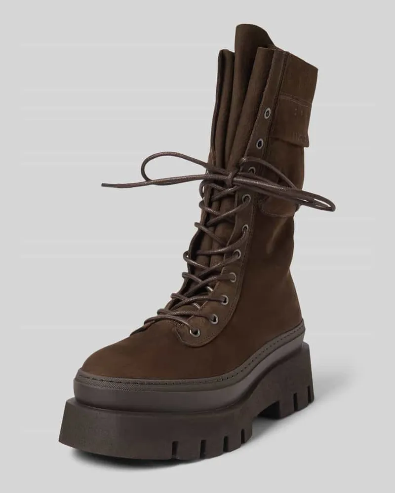 Copenhagen Lederboots mit Plateausohle Schoko