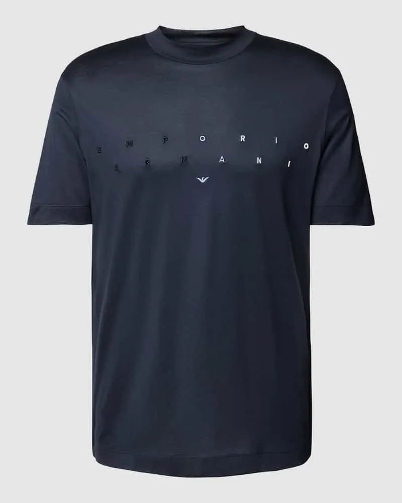 Emporio Armani T-Shirt mit Label-Stitching Marine