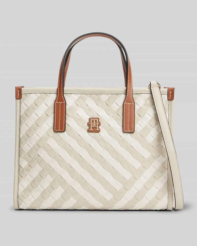 Tommy Hilfiger Henkeltasche mit Weboptik Ecru