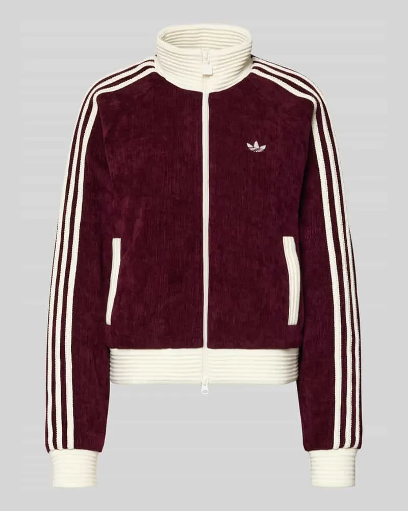 adidas Jacke mit Stehkragen und Zweiwege-Reißverschluss Bordeaux