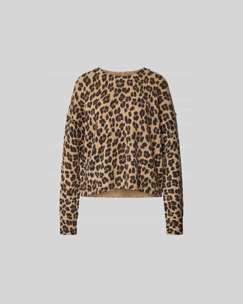 Juvia Relaxed Fit Pullover in Strick-Optik Hellbraun