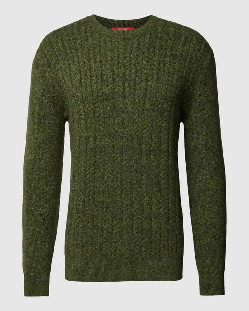 Esprit Strickpullover mit gerippten Abschlüssen Oliv