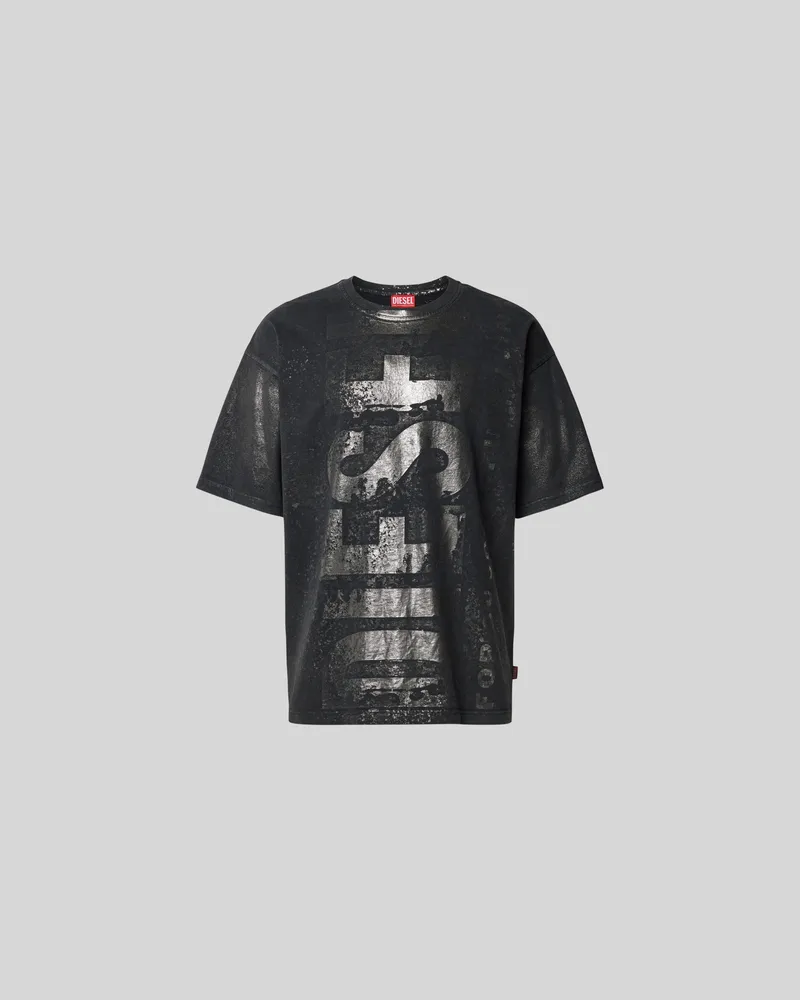 Diesel Regular Fit T-Shirt im Used-Look Black