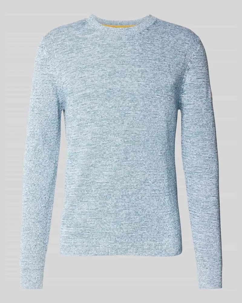 Camel Active Strickpullover aus reiner Baumwolle Blau