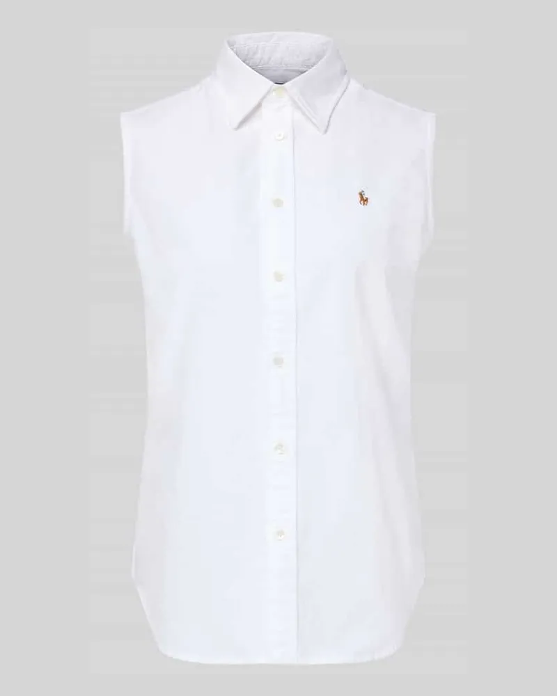 Ralph Lauren Regular Fit Blusentop aus reiner Baumwolle Weiss