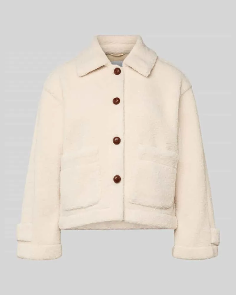 Mustang Jacke aus Teddyfell mit ausgesetzten Taschen Weiss