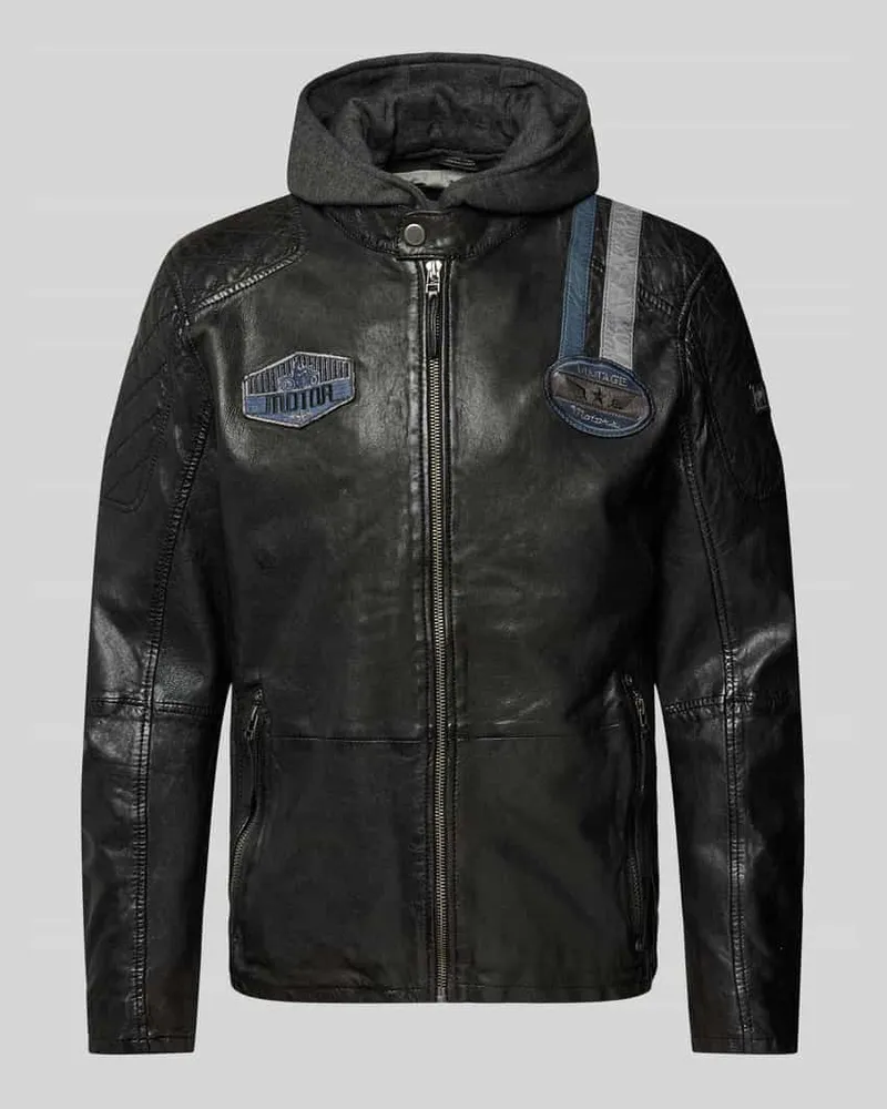 Mauritius Lederjacke mit Kapuze Modell 'TINON Black