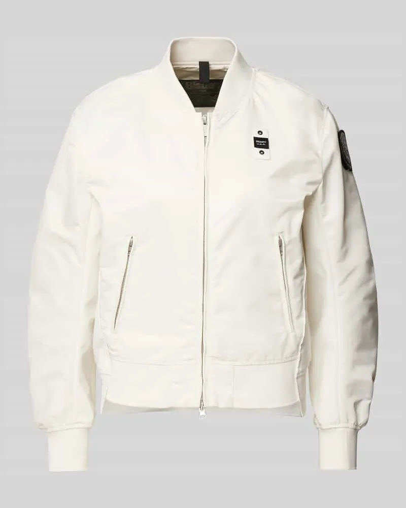 Blauer Bomberjacke mit Reißverschlusstaschen Modell 'LAURIE Offwhite