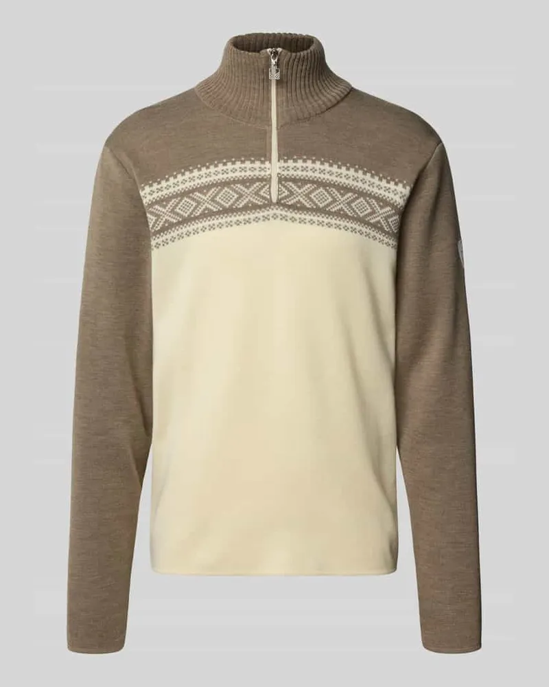 Dale of Norway Wollpullover mit Troyer-Kragen Modell 'Dalestolen Sand