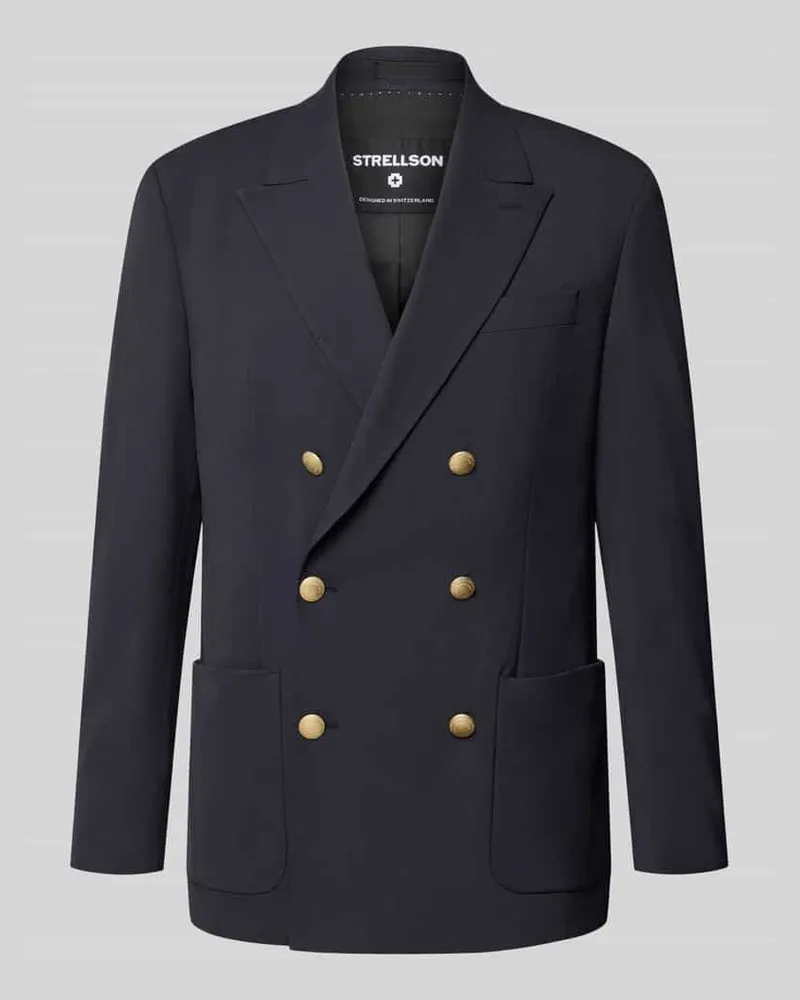 Strellson Slim Fit Sakko mit Woll-Anteil Modell 'Ashton5 Marine