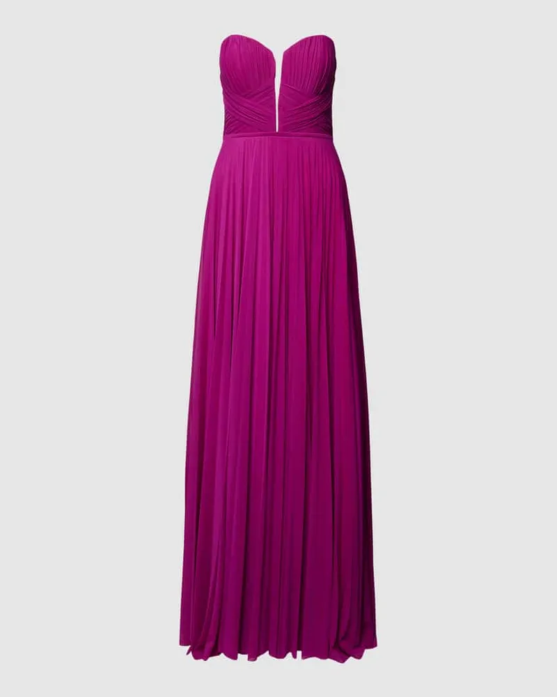 TROYDEN Abendkleid mit Plisseefalten Fuchsia