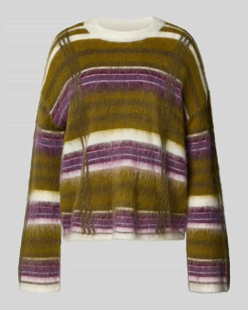 Y.A.S Strickpullover im Allover-Look Modell 'CHEA Oliv