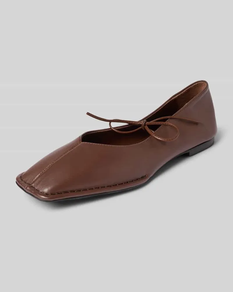 Alohas Ballerinas aus Leder mit Schnürung Modell 'Sway Dunkelbraun