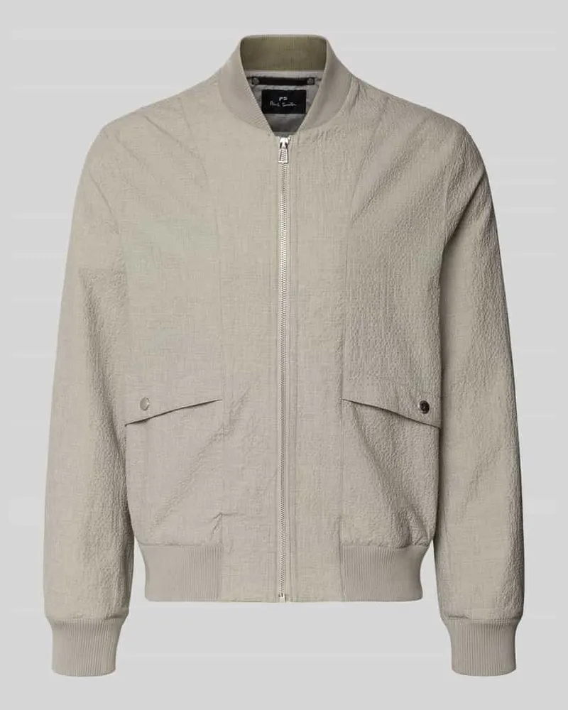 Paul Smith Bomberjacke mit Pattentaschen und Reißverschluss Mittelgrau