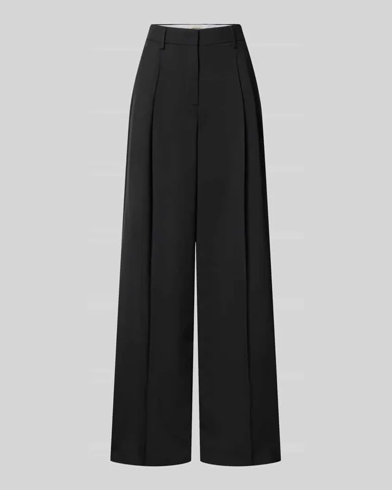 Max Mara Regular Fit Weite Hose aus reiner Schurwolle Modell 'OVVIO Black