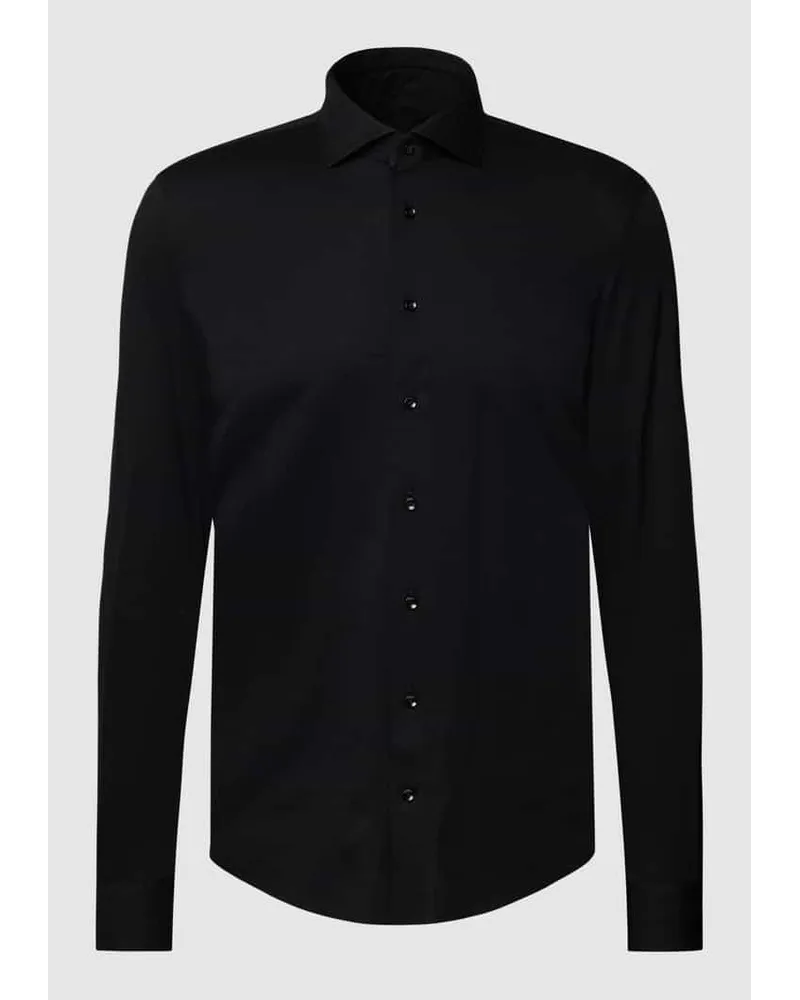 Profuomo Business-Hemd mit Label-Patch Modell 'Hai Black